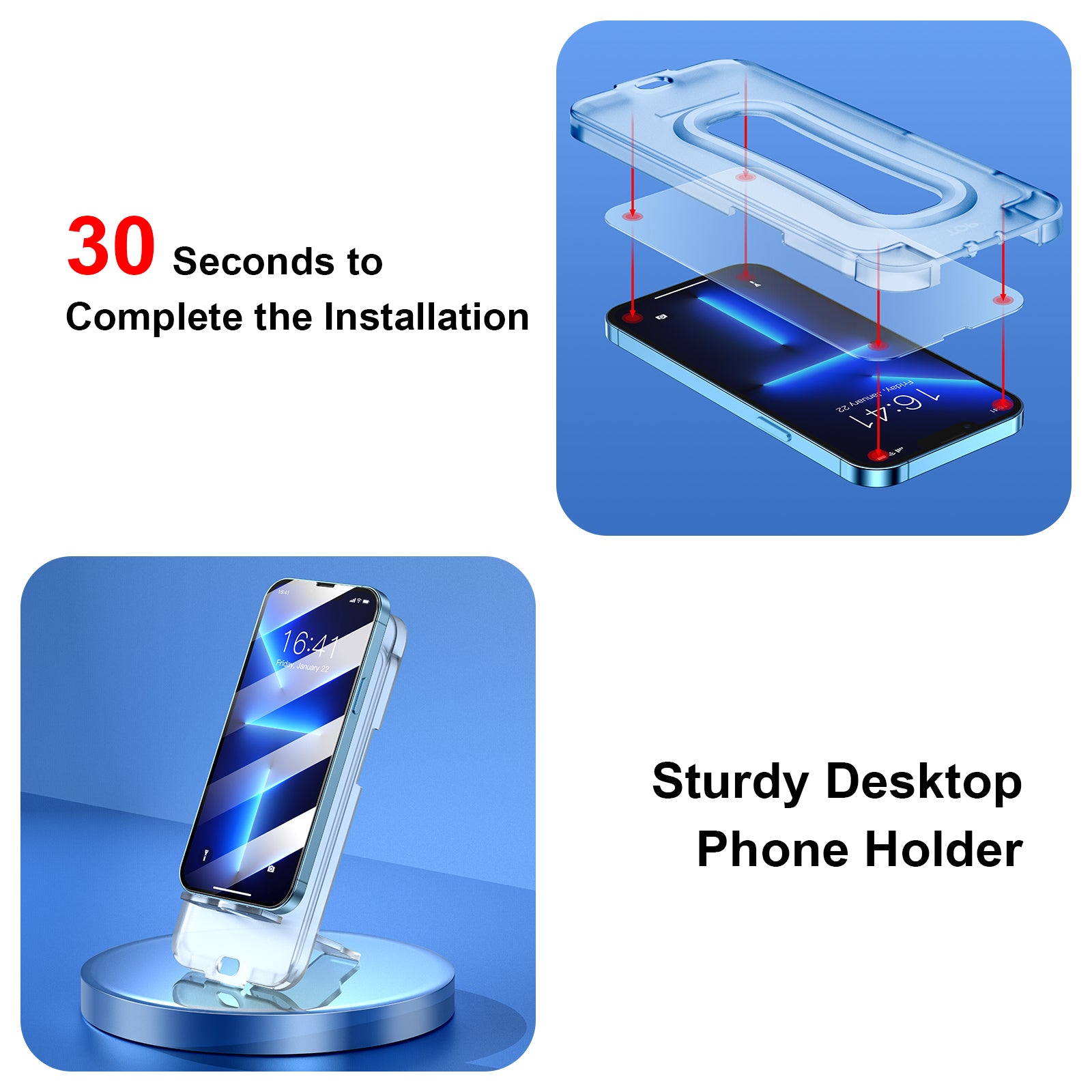 Screen Protector for with 2 in1 Installation Kit, 3D Edge to Edge Full Coverage